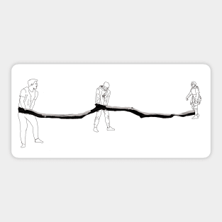 3 guys and a tree branch Sticker